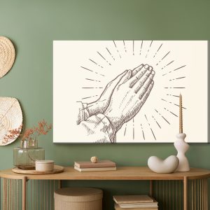 Peinture sur toile Mains Jointes En Prière – Image 5