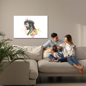 Peinture sur toile Jésus Peint À L'aquarelle – Image 7