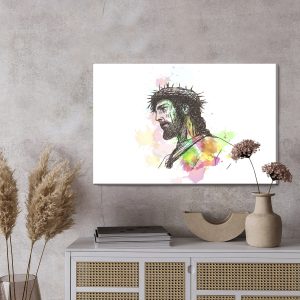 Peinture sur toile Jésus Peint À L'aquarelle – Image 3