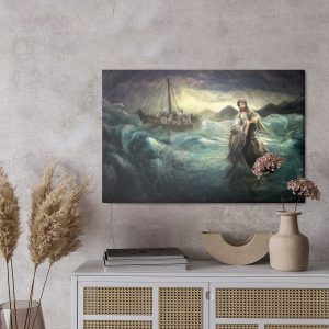 Peinture sur toile Jésus Marchant Sur L'eau – Image 3