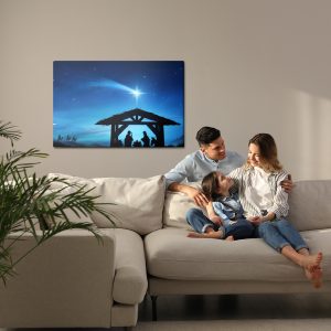 Peinture sur toile Sainte Famille Dans Une Écurie – Image 7