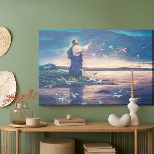 Peinture sur toile Jésus Debout Au Bord De La Mer – Image 5