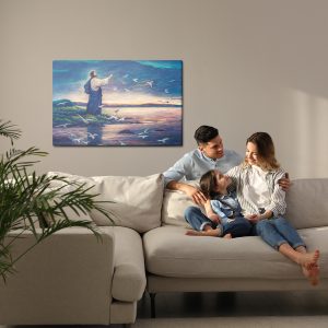 Peinture sur toile Jésus Debout Au Bord De La Mer – Image 7