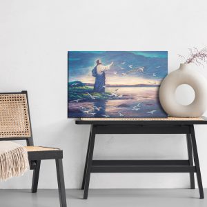Peinture sur toile Jésus Debout Au Bord De La Mer – Image 6