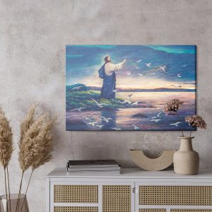 Peinture sur toile Jésus Debout Au Bord De La Mer – Image 3