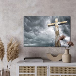 Peinture sur toile Croix Sur Fond De Nuages – Image 3