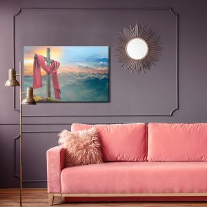 Peinture sur toile Croix Sur Le Fond Des Montagnes – Image 4