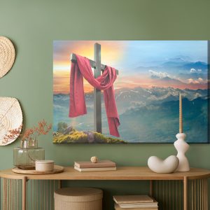 Peinture sur toile Croix Sur Le Fond Des Montagnes – Image 5