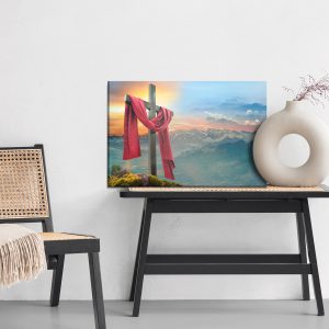 Peinture sur toile Croix Sur Le Fond Des Montagnes – Image 6