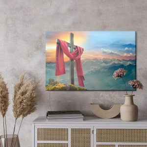 Peinture sur toile Croix Sur Le Fond Des Montagnes – Image 3