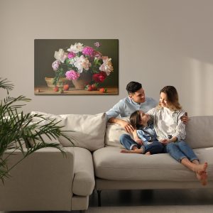Peinture sur toile Pivoines Aux Fraises – Image 7