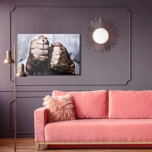 Peinture sur toile Mains Tenant Le Chapelet – Image 4