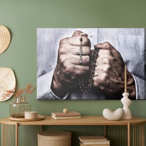 Peinture sur toile Mains Tenant Le Chapelet – Image 5