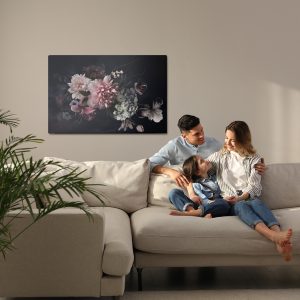 Peinture sur toile Pivoines Sur Fond Sombre – Image 7