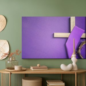 Peinture sur toile Croix Sur Fond Violet – Image 5