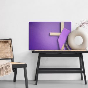 Peinture sur toile Croix Sur Fond Violet – Image 6