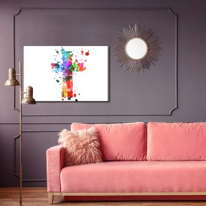 Peinture sur toile Croix Colorée – Image 4