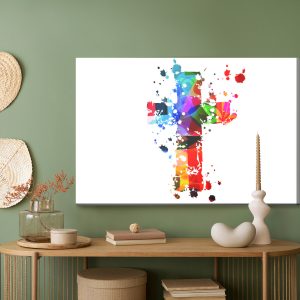 Peinture sur toile Croix Colorée – Image 5