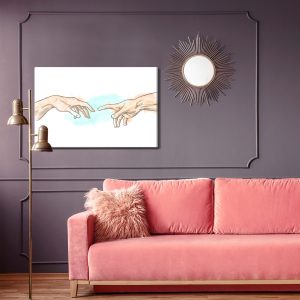 Peinture sur toile La Création D'adam À L'aquarelle – Image 4