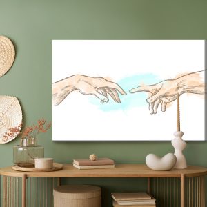 Peinture sur toile La Création D'adam À L'aquarelle – Image 5