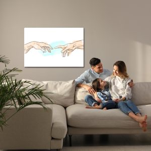 Peinture sur toile La Création D'adam À L'aquarelle – Image 7