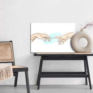 Peinture sur toile La Création D'adam À L'aquarelle – Image 6