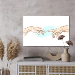 Peinture sur toile La Création D'adam À L'aquarelle – Image 3