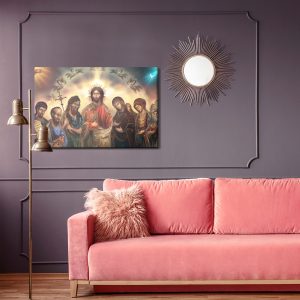 Peinture sur toile Jésus-Christ Entouré De Saints – Image 4
