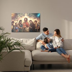 Peinture sur toile Jésus-Christ Entouré De Saints – Image 7