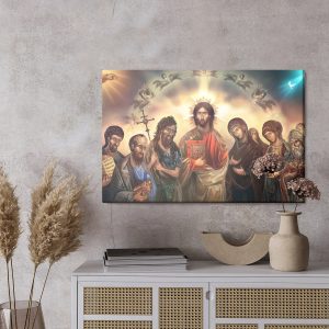 Peinture sur toile Jésus-Christ Entouré De Saints – Image 3