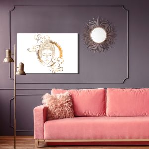 Peinture sur toile Bouddha Regardant À Travers Les Nuages – Image 4