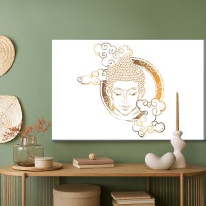 Peinture sur toile Bouddha Regardant À Travers Les Nuages – Image 5