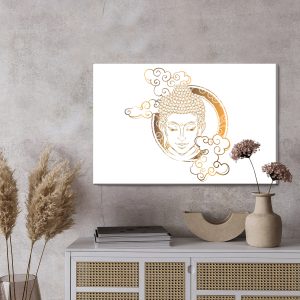 Peinture sur toile Bouddha Regardant À Travers Les Nuages – Image 3