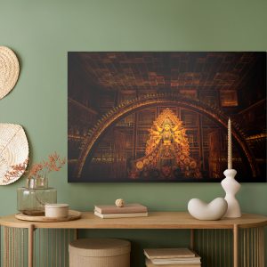 Peinture sur toile Déesse Durga À Pandal – Image 5