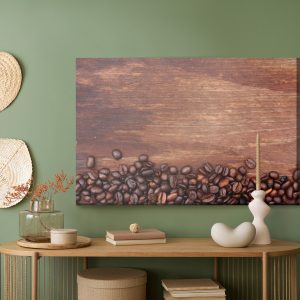 Peinture sur toile Grains De Café Sur Un Fond De Bois – Image 5