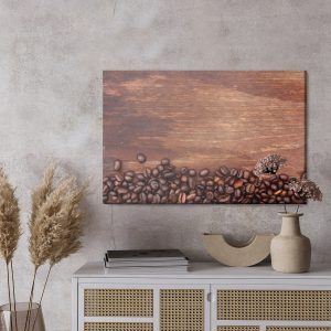 Peinture sur toile Grains De Café Sur Un Fond De Bois – Image 3