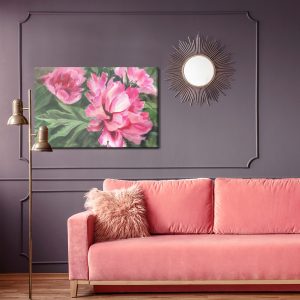 Peinture sur toile Pivoines En Feuilles – Image 4