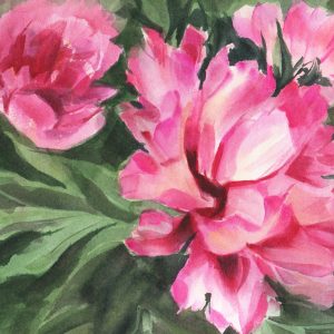 Peinture sur toile Pivoines En Feuilles – Image 1