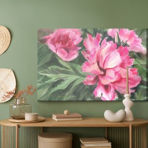 Peinture sur toile Pivoines En Feuilles – Image 5