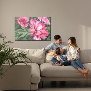 Peinture sur toile Pivoines En Feuilles – Image 7