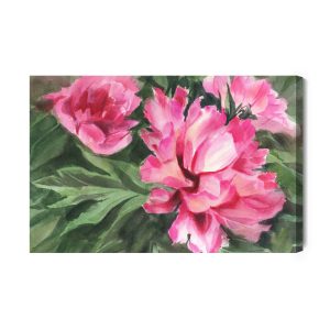 Peinture sur toile Pivoines En Feuilles – Image 2