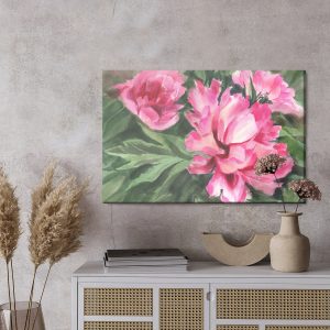 Peinture sur toile Pivoines En Feuilles – Image 3