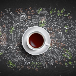 Peinture sur toile Vue De Dessus Du Café – Image 1