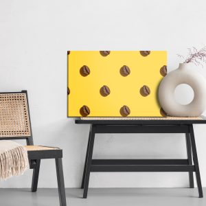 Peinture sur toile Grains De Café Sur Fond Jaune – Image 6