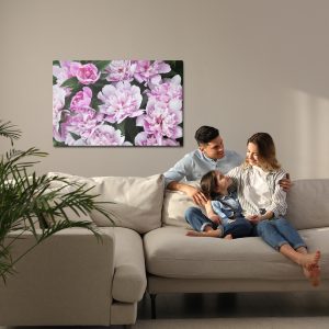 Peinture sur toile Pivoines Parmi La Verdure – Image 7