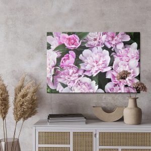 Peinture sur toile Pivoines Parmi La Verdure – Image 3