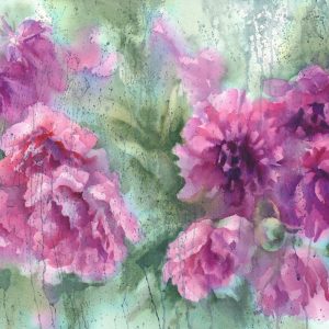 Peinture sur toile Pivoines À L'aquarelle – Image 1