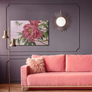 Peinture sur toile Pivoines Et Papillons – Image 4