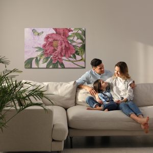 Peinture sur toile Pivoines Et Papillons – Image 7
