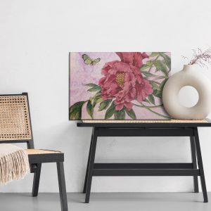Peinture sur toile Pivoines Et Papillons – Image 6
